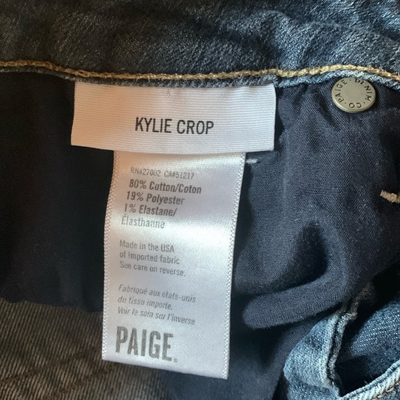 PAIGE womenโs denim jeans Kylie Crop size 26 medium wash casual school beach - Picture 5 of 9